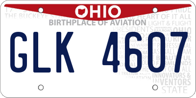 OH license plate GLK4607