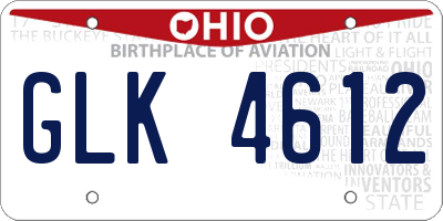 OH license plate GLK4612
