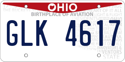 OH license plate GLK4617