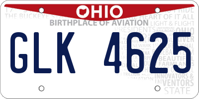 OH license plate GLK4625