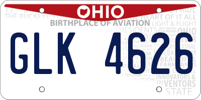 OH license plate GLK4626