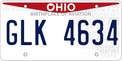 OH license plate GLK4634
