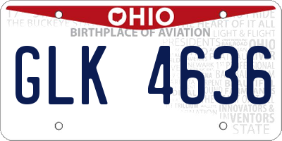 OH license plate GLK4636