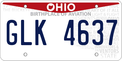 OH license plate GLK4637