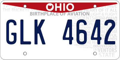 OH license plate GLK4642