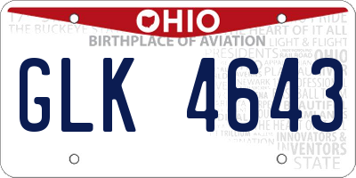 OH license plate GLK4643