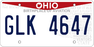 OH license plate GLK4647