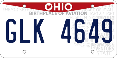 OH license plate GLK4649