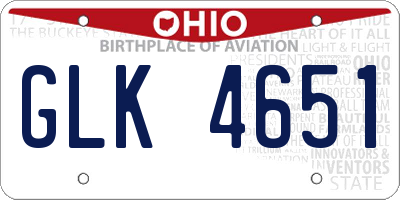 OH license plate GLK4651