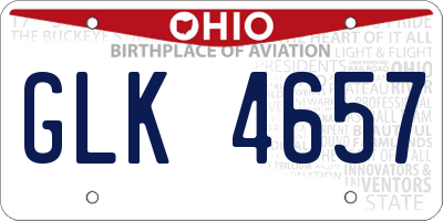 OH license plate GLK4657