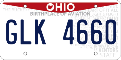 OH license plate GLK4660