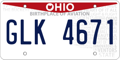 OH license plate GLK4671