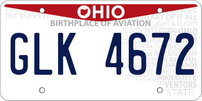 OH license plate GLK4672