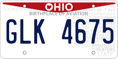 OH license plate GLK4675