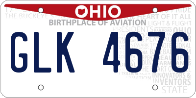 OH license plate GLK4676