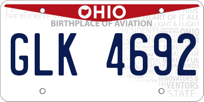 OH license plate GLK4692