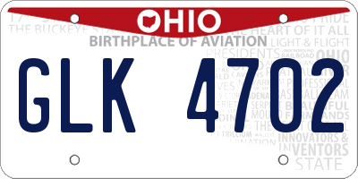 OH license plate GLK4702