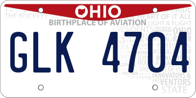 OH license plate GLK4704