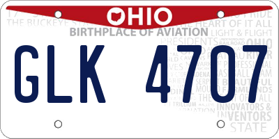 OH license plate GLK4707