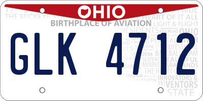 OH license plate GLK4712