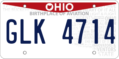 OH license plate GLK4714