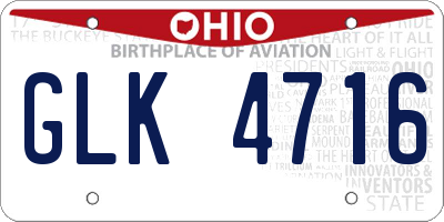 OH license plate GLK4716