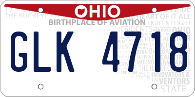 OH license plate GLK4718