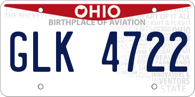 OH license plate GLK4722