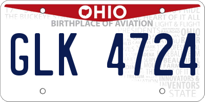 OH license plate GLK4724