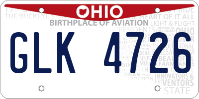 OH license plate GLK4726