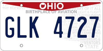 OH license plate GLK4727