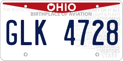 OH license plate GLK4728