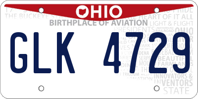 OH license plate GLK4729
