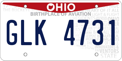 OH license plate GLK4731