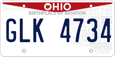 OH license plate GLK4734