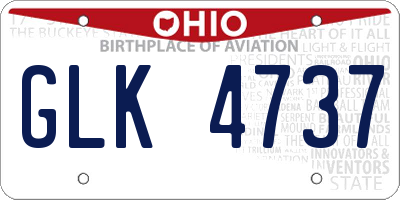 OH license plate GLK4737