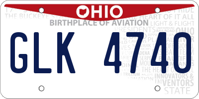 OH license plate GLK4740
