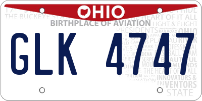 OH license plate GLK4747