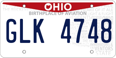 OH license plate GLK4748