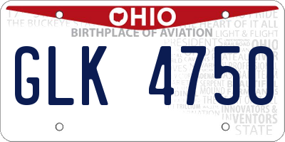 OH license plate GLK4750
