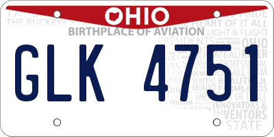 OH license plate GLK4751
