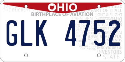 OH license plate GLK4752