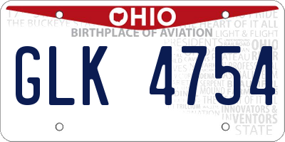 OH license plate GLK4754