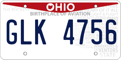 OH license plate GLK4756