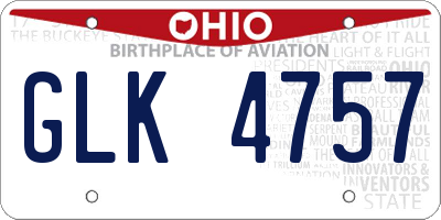 OH license plate GLK4757