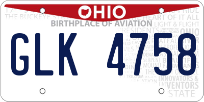 OH license plate GLK4758