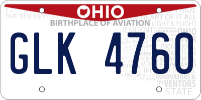 OH license plate GLK4760