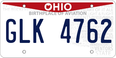 OH license plate GLK4762