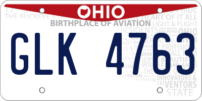 OH license plate GLK4763