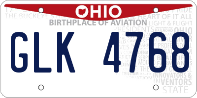 OH license plate GLK4768